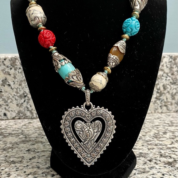 Lucky Brand multi stone heart - Picture 1 of 3